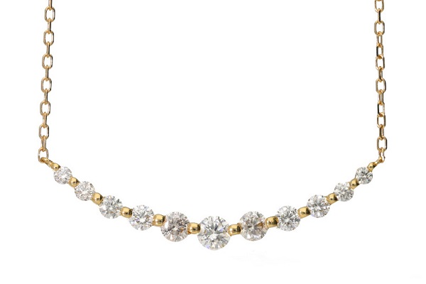 アプローズ K18【ハート&キューピッド】ダイヤモンド ラインネックレス 0.5ct