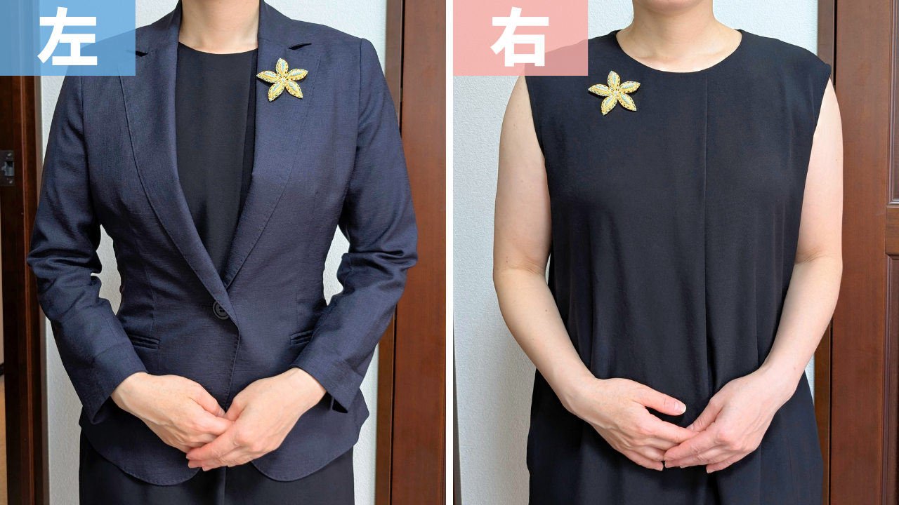 ブローチは左右どちらに着ける?