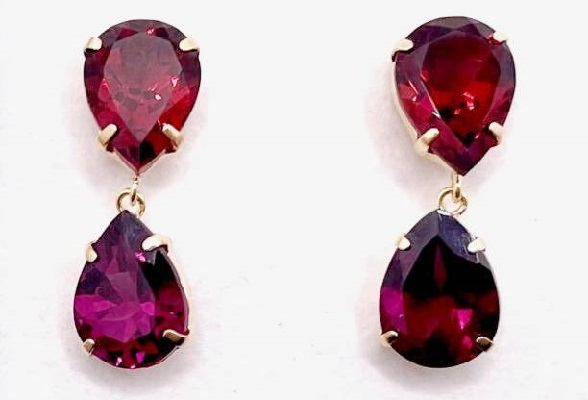 シンシア K18YG ロードライトガーネット ピアス　4.80ct