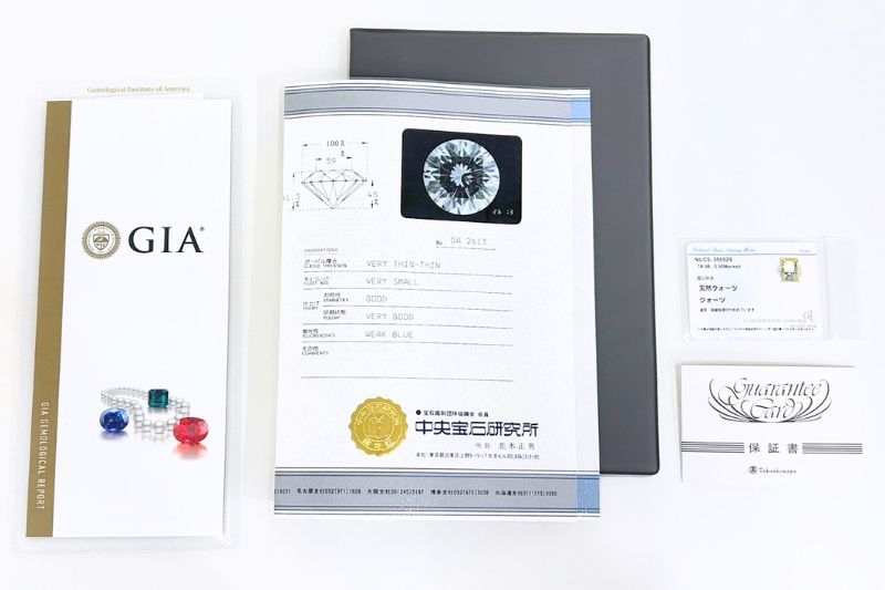 ジュエリーに付属する保証書、鑑別書、鑑定書
