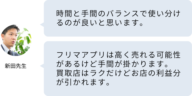 買取店よりフリマアプリで売った方がいいですか？